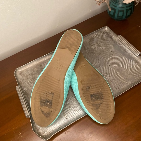 Teal faux snake ballet flats - Picture 2 of 5